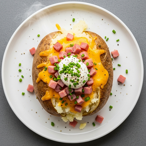 Baked Potato With Egg & Bacon 